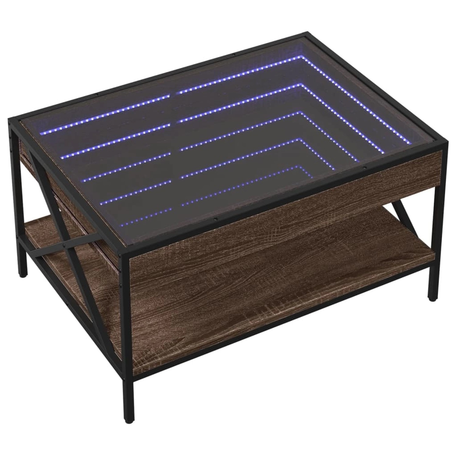 vidaXL Couchtisch mit Infinity-LED Braun Eichen-Optik 70x50x38 cm 847706 günstig online kaufen