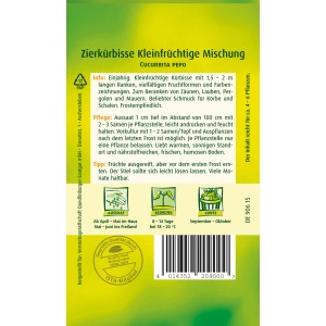 Samentüte Quedlinburger Zierkürbis kleinfrüchtige Mischung für bunte Herbstdeko.