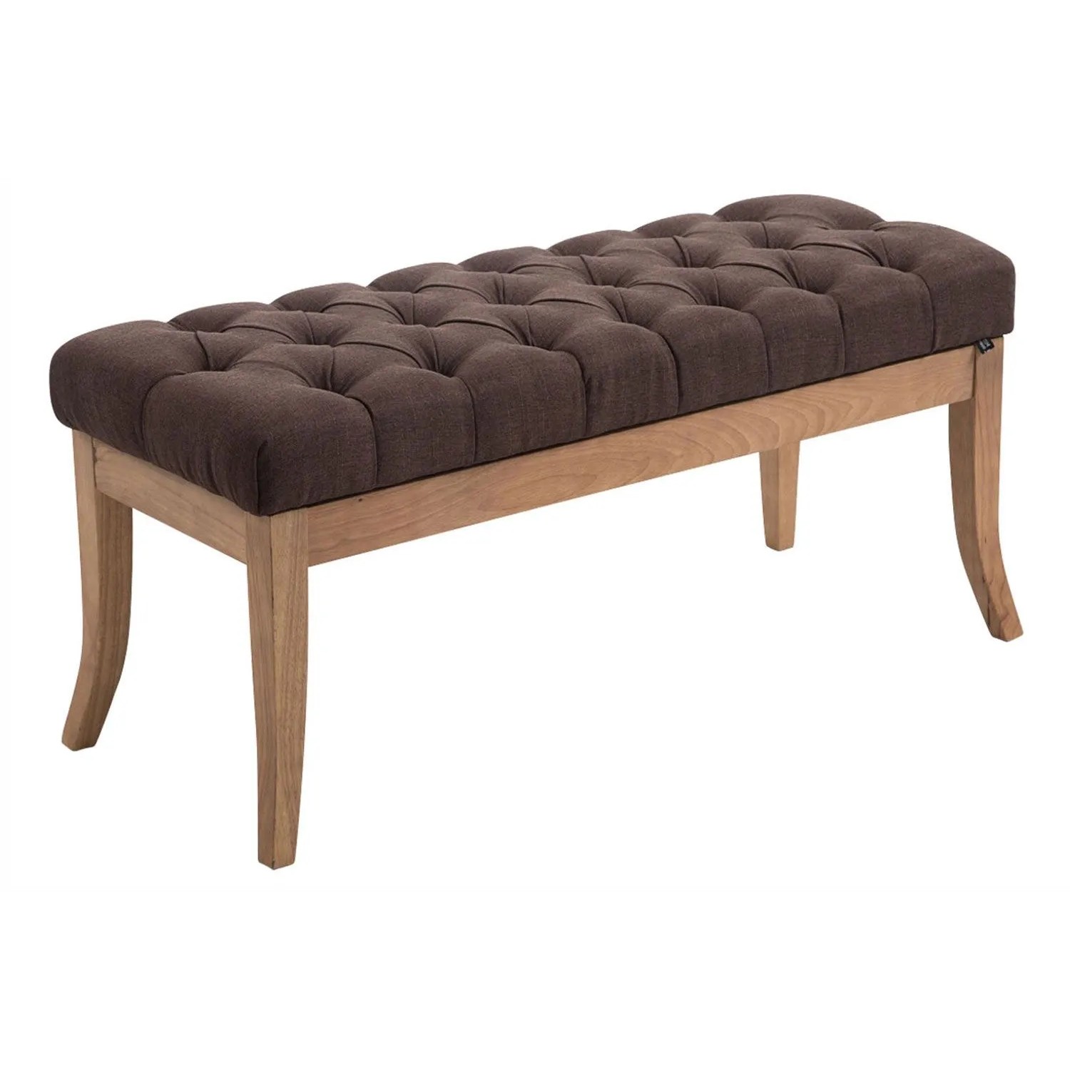 DELUKE Sitzbank CANNES Stoff Braun 100x38x46cm Hellbraun Sitzbank Flur Sitzhocker Esszimmerbank Polsterbank Schlafzimmer