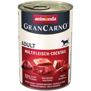 Gran Carno Hunde-Nassfutter Multifleisch-Cocktail, 400g Dose für ausgewachsene Hunde.