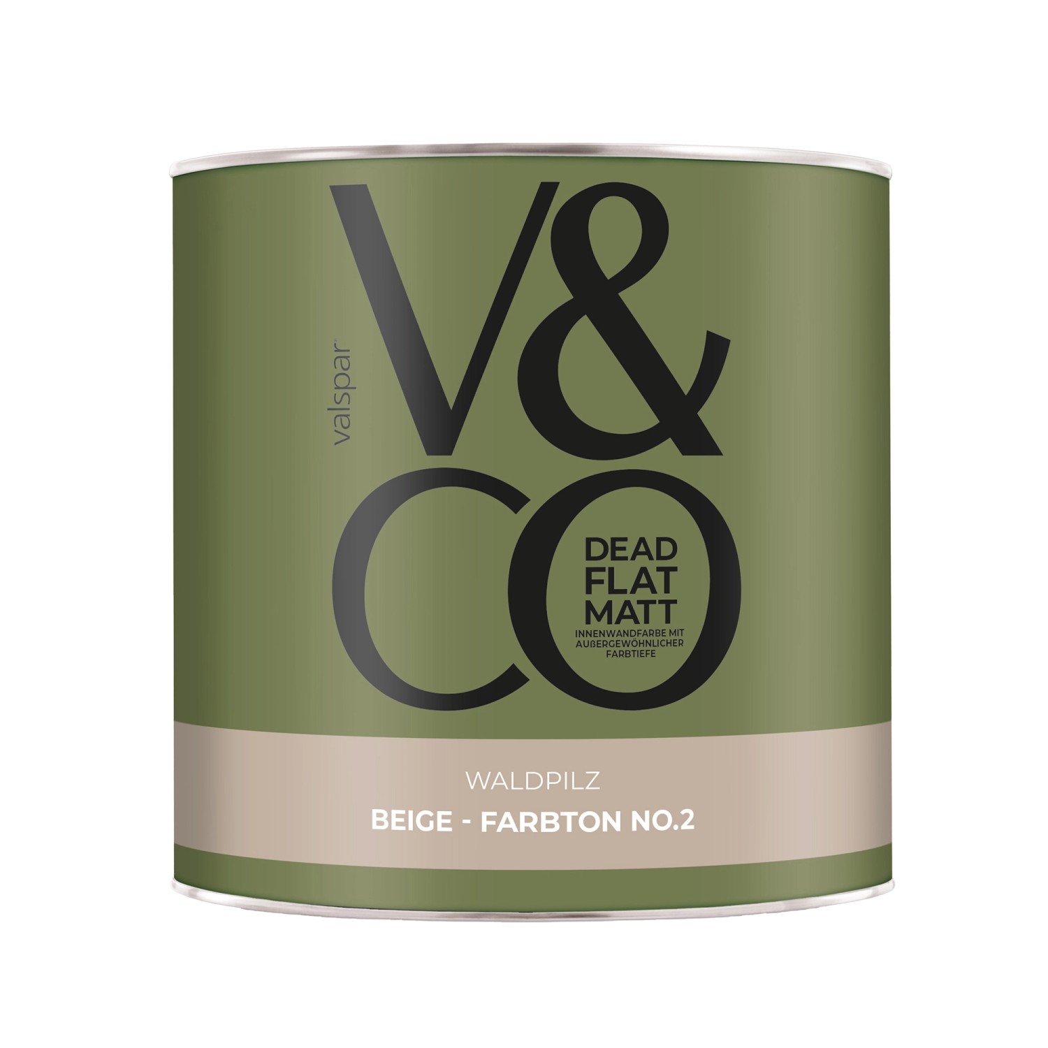 V&CO Premium-Innenfarbe Dead Flat Matt Beige Farbton 2 Waldpilz 2,5,