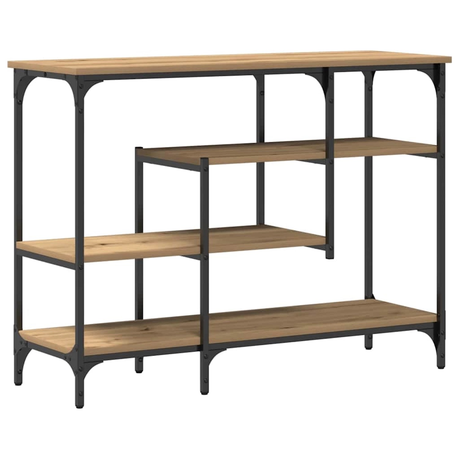 vidaXL Konsolentisch mit Regal Eiche handwerklich 100 x 35 x 75 cm 863560