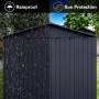 Albatros Gerätehaus XXXL Verzinktes Metall in Anthrazit Inkl. Schloss & Werkzeughaken Wetterfester Geräteschuppen_6