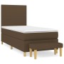 Dunkelbraunes vidaXL Boxspringbett (80x200 cm) mit Matratze und Bank, Stoffbezug.