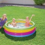 Bestway Planschbecken Swim Squad mit Kindern im Garten, buntes Design.
