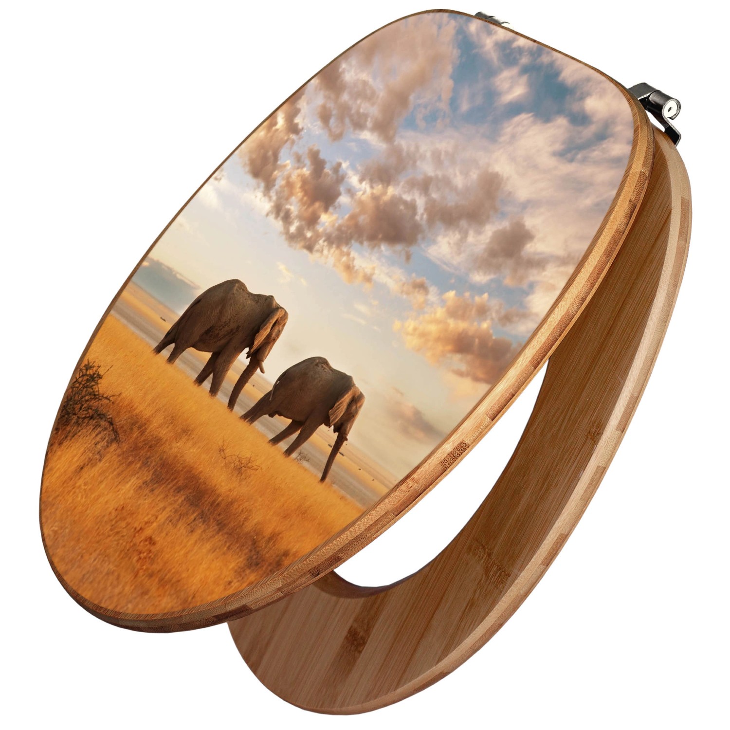 Banjado Design WC Sitz Bambus Toilettendeckel Toilettensitz Bambus Holz Klo günstig online kaufen