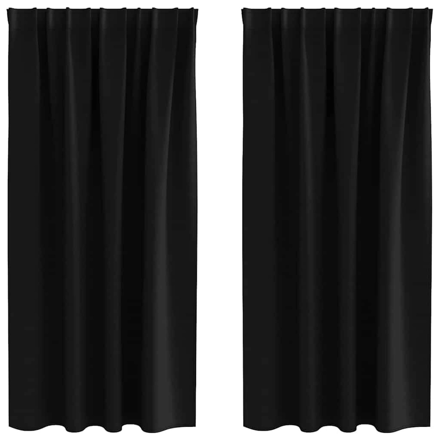 vidaXL Verdunkelungs-Vorhänge mit Ringen Schwarz Polyester 4107429 günstig online kaufen