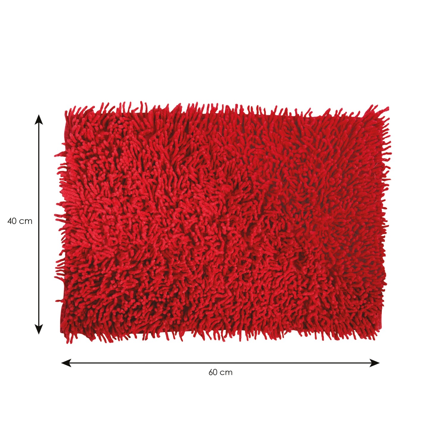 MSV Badvorleger Duschvorleger Chenille Hochflor 40x60 cm Rot
