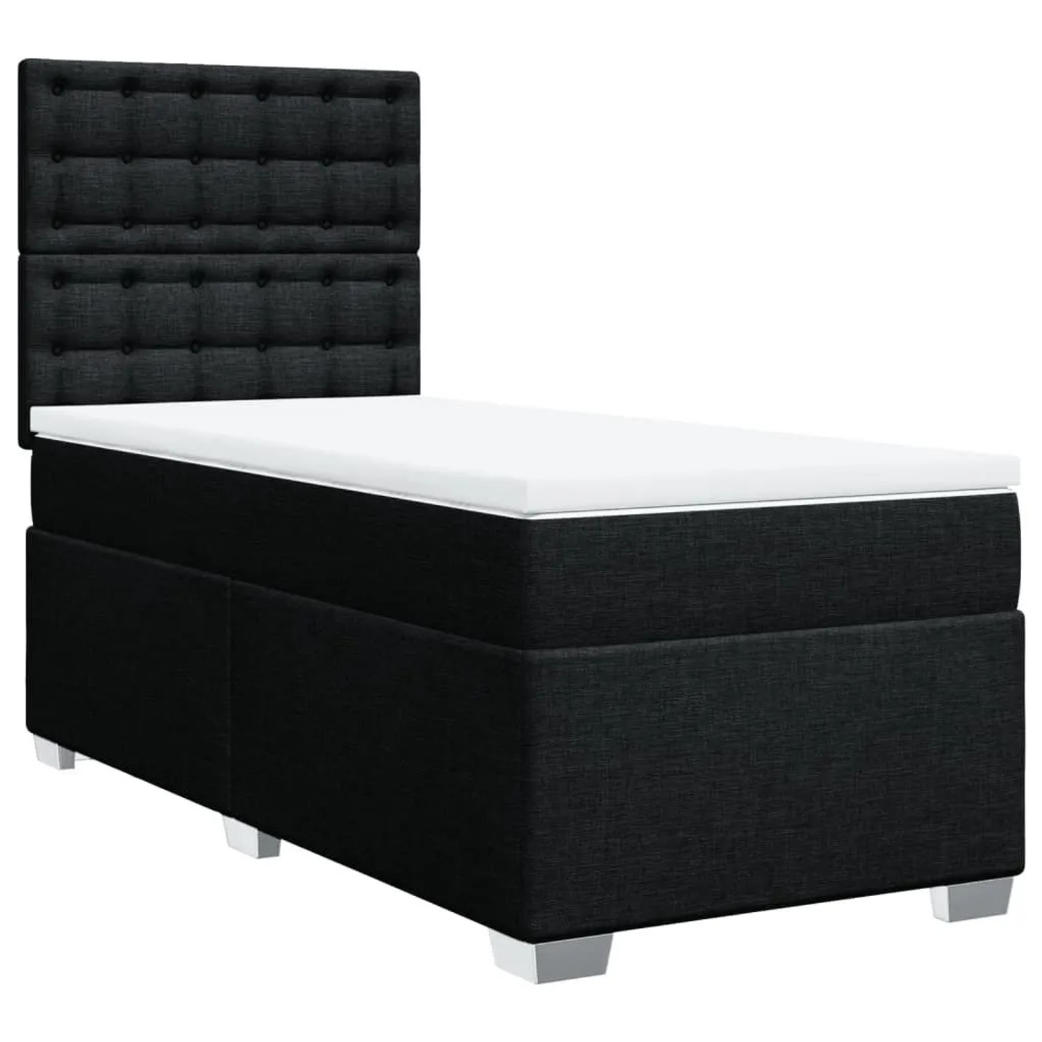 vidaXL Boxspringbett mit Matratze Schwarz 80x200 cm Stoff 3290331 günstig online kaufen