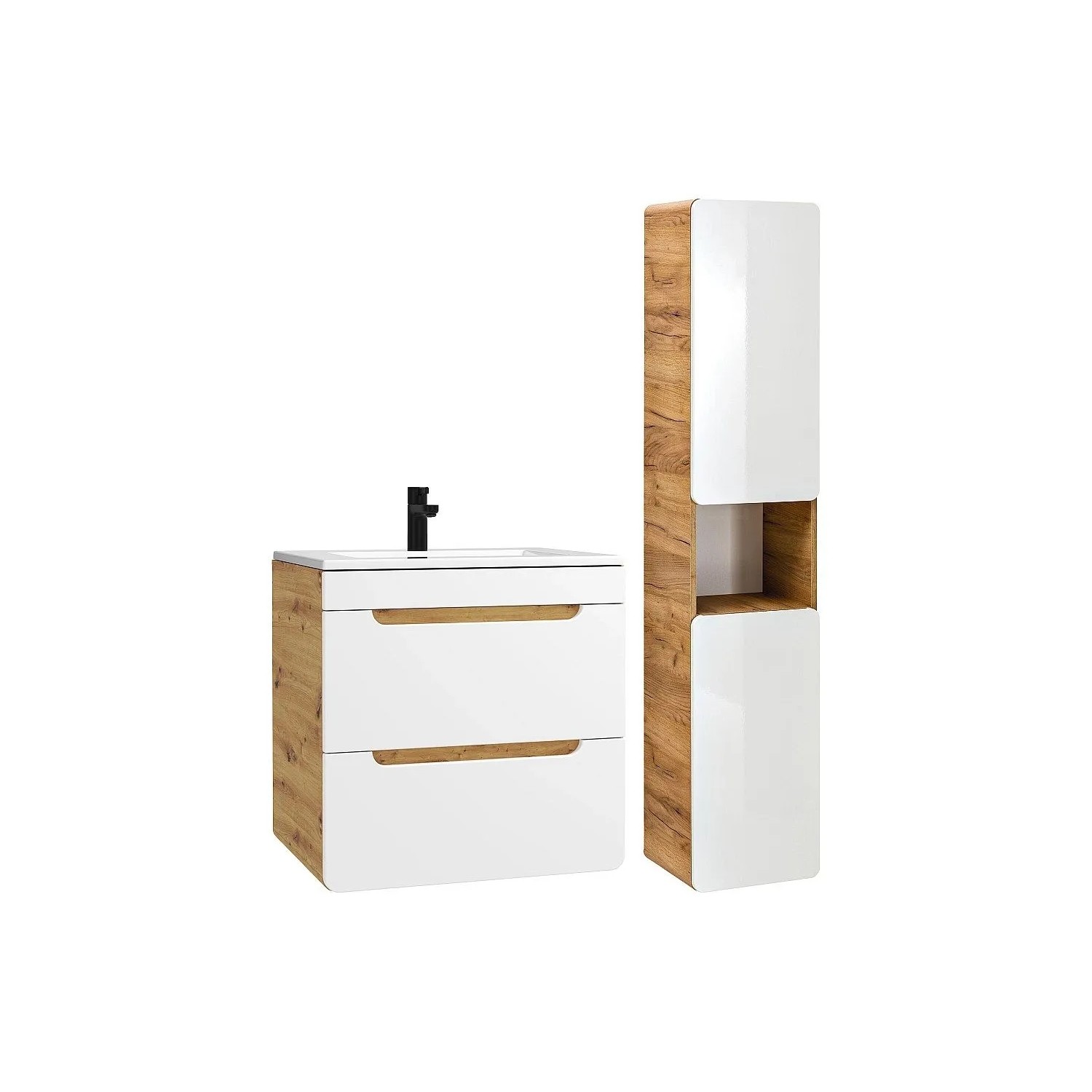 Vente-unique Badmöbel-Set Aruba Naturfarben Hell  Weiß 60 cm