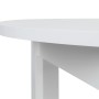 Detailansicht: Runder, weißer Esstisch (Homestyle4u 2790) mit Holzbeinen. Tisch für Esszimmer oder Küche.