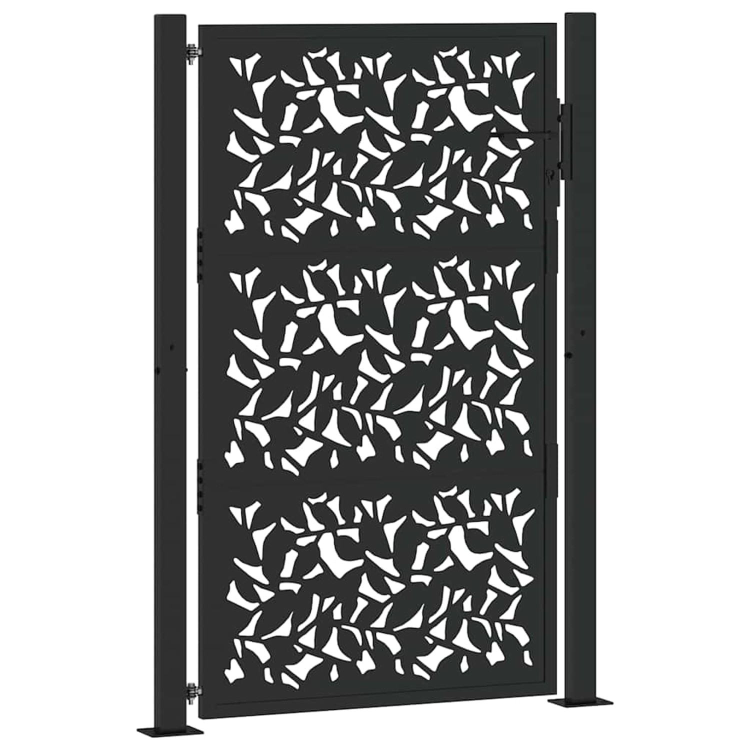 vidaXL Gartentor Schwarz 105 x 155 cm Stahlblatt-Design 4100961 günstig online kaufen