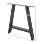 2 anthrazitfarbene Tischbeine im A-Design (70x72 cm) für Esstische.
