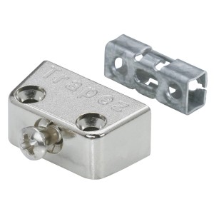 Hettich Trapez Verbindungsbeschlag, vernickelt, aus Zinkdruckguss, 4 Stück.