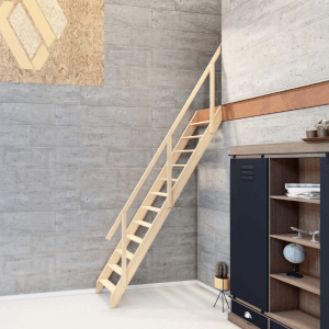 Kordo Raumspartreppe Mit Geländer Aus Tannenholz B60 cm Madrid
