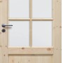 Radex Landhaus Zimmertür Kiefer mit Glas, 610x1985 mm, Rechtsanschlag.