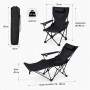 BigDean Verstellbarer Campingstuhl mit Fußablage Campingstuhl Faltbar Outdoor Relaxsessel mit Hoher Rückenlehne Getränkehalter & Tragetasche_3