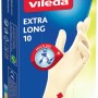 Vileda Einweghandschuhe Natural Latex Extra Long, Größe M/L, 10 Stück, für Haushalt und mehr.