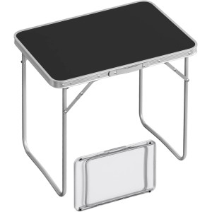 Schwarzer WOLTU Campingtisch, klappbar mit Alu-Gestell, ideal für Camping & Outdoor.