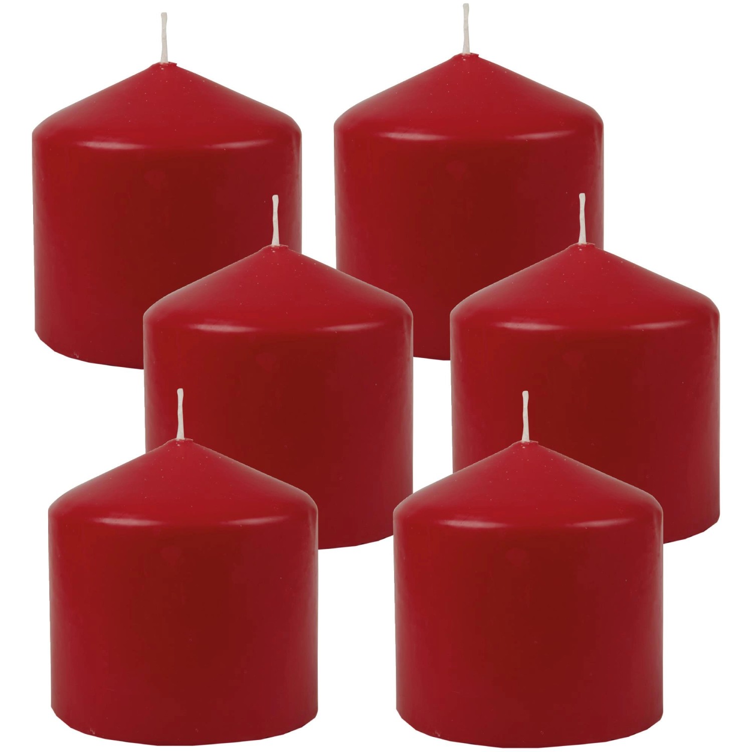 HS Candle Stumpenkerzen Ø8cm 6er Pack Rubinrot Rot günstig online kaufen