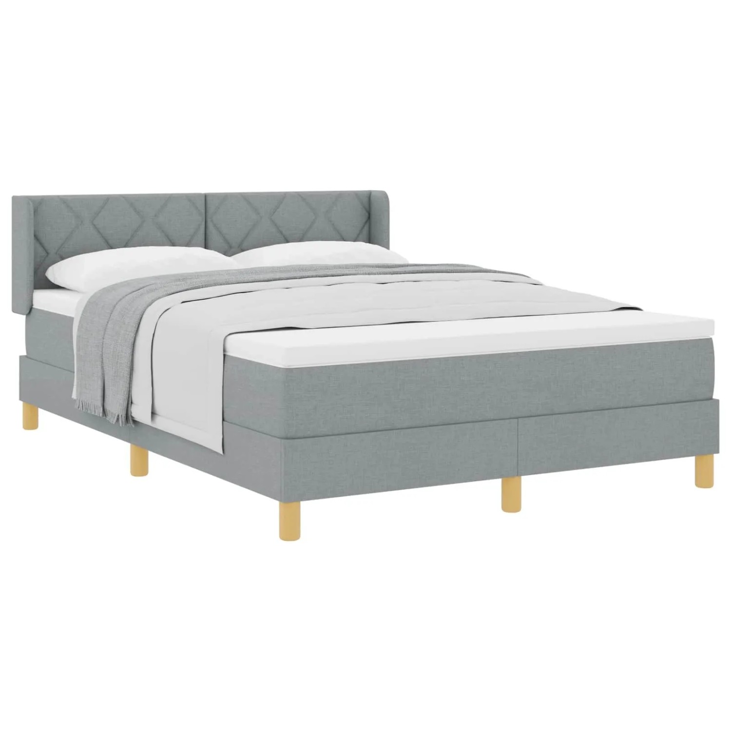 vidaXL Boxspringbett mit Matratze Hellgrau 160 x 200 cm Stoff 3341363 günstig online kaufen