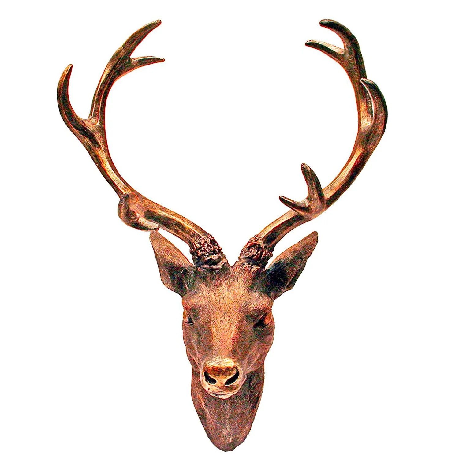 Mojawo XXL Hirschgeweih Hirschkopf Geweih 10 Ender Silber Optik 48x32x61cm Skulptur