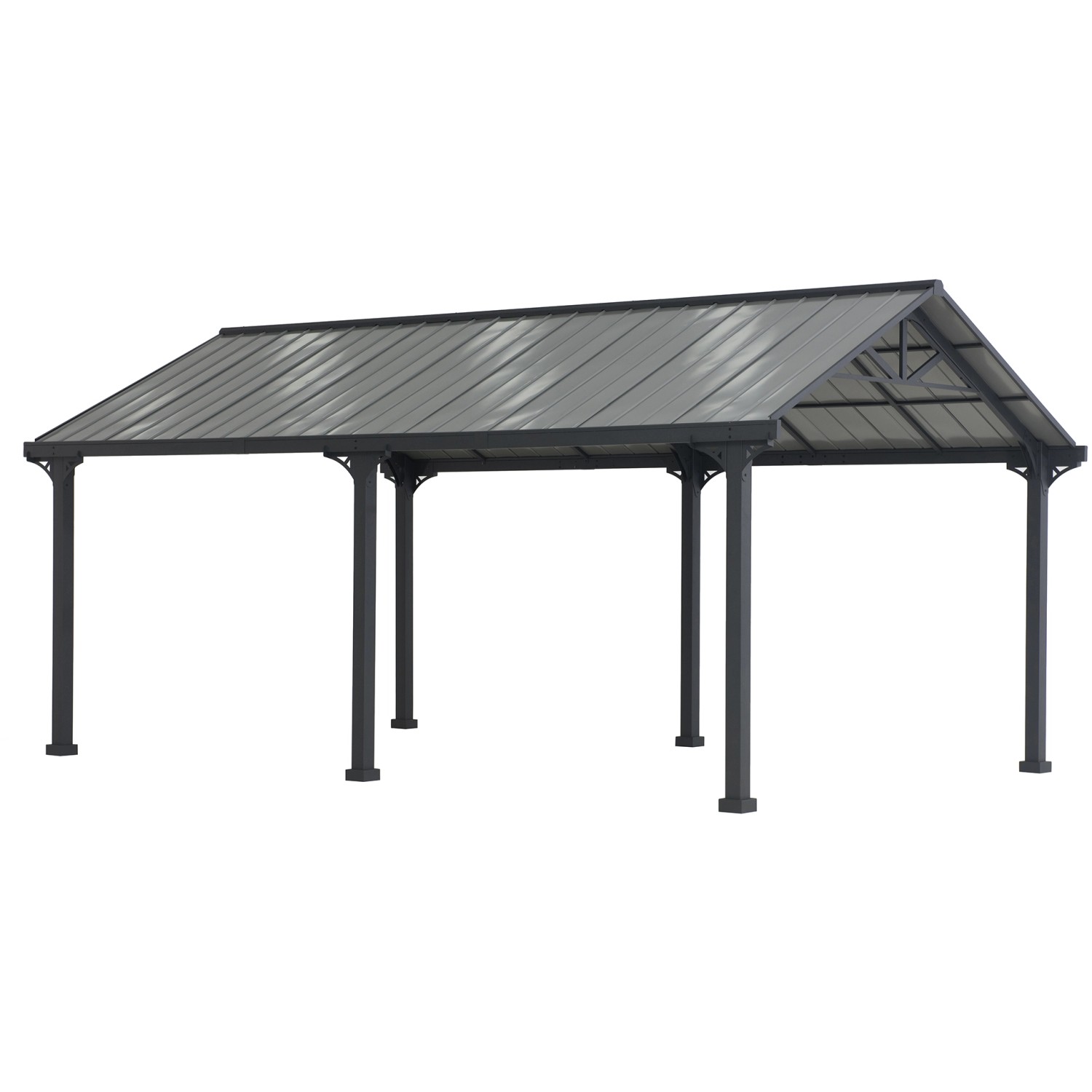 Sunjoy Carport Eiger Stahl 610 cm x 367 cm Grau günstig online kaufen