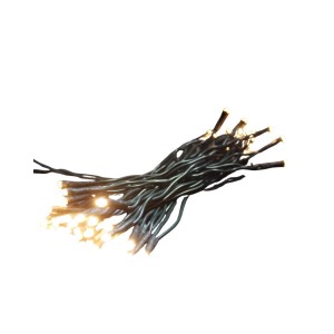 Lex 50er LED Lichterkette mit grünem Kabel, warmweiß leuchtend, ideal für Innenräume und Partybeleuchtung.