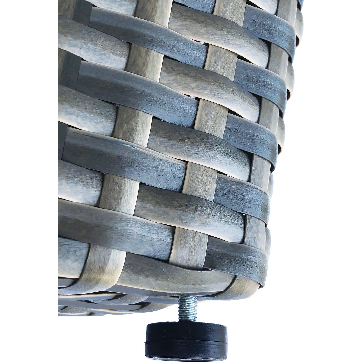 Detailaufnahme Pflanzsäule Wave, 28x28x60cm, Polyrattan-Flechtoptik, mit Stellfuß.