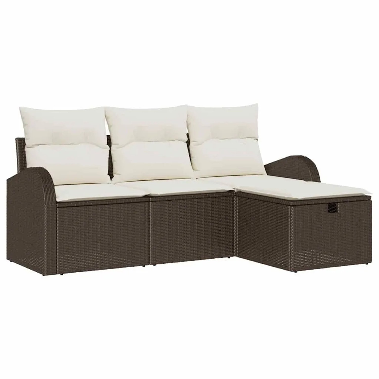 vidaXL Sofa Set mit Kissen 4-Tlg Braun und Creme Poly-Rattan 3359047 günstig online kaufen