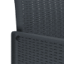 Detailansicht eines anthrazitfarbenen Gartenstuhls aus Poly Rattan der vidaXL 11-tlg Essgruppe.