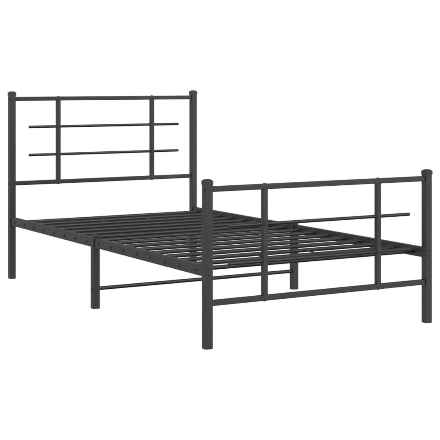 vidaXL Bettgestell mit Kopf- und Fußteil Metall Schwarz 100x200 cm 355574 günstig online kaufen