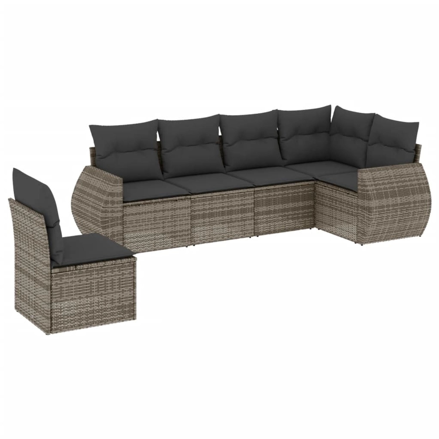 vidaXL 6-tlg Garten-Sofagarnitur mit Kissen Grau Poly Rattan Modell 119 günstig online kaufen