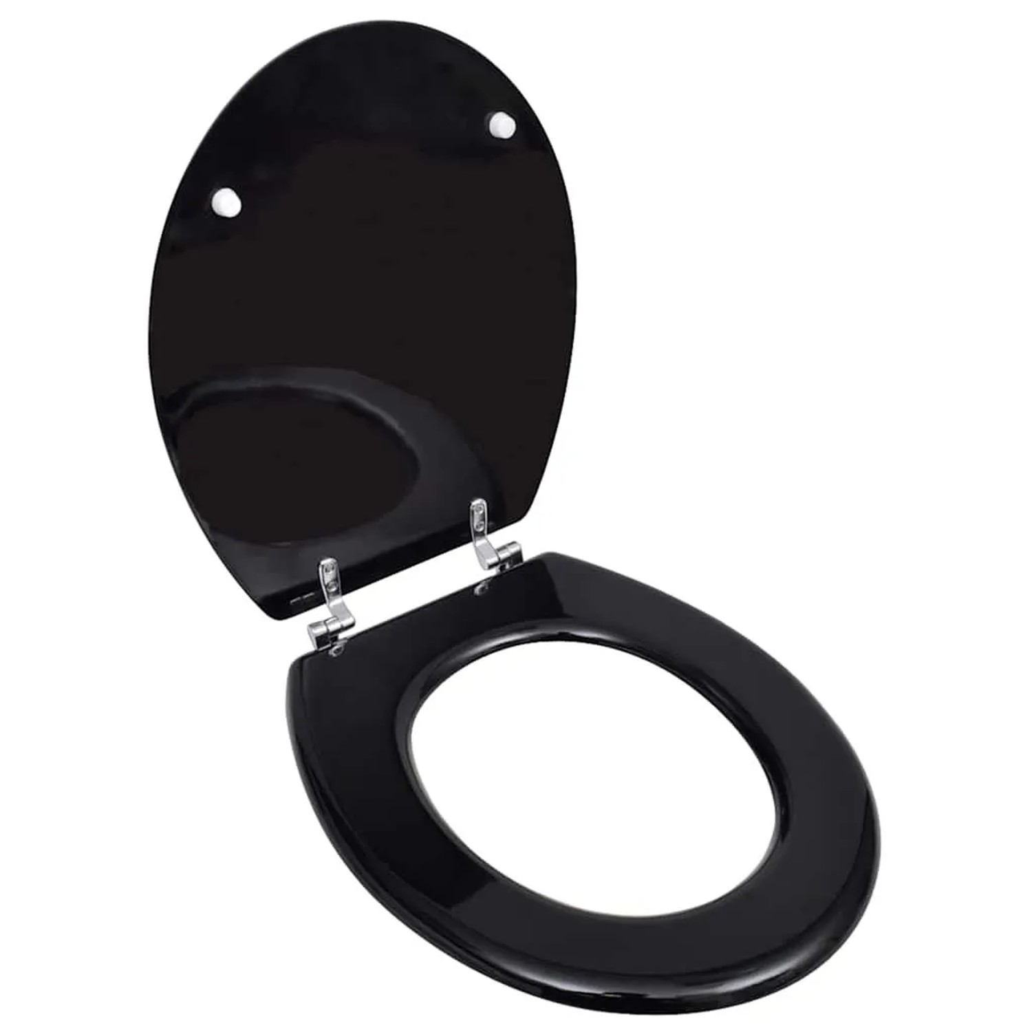 vidaXL Toilettensitz MDF Deckel Schlichtes Design Schwarz 140802
