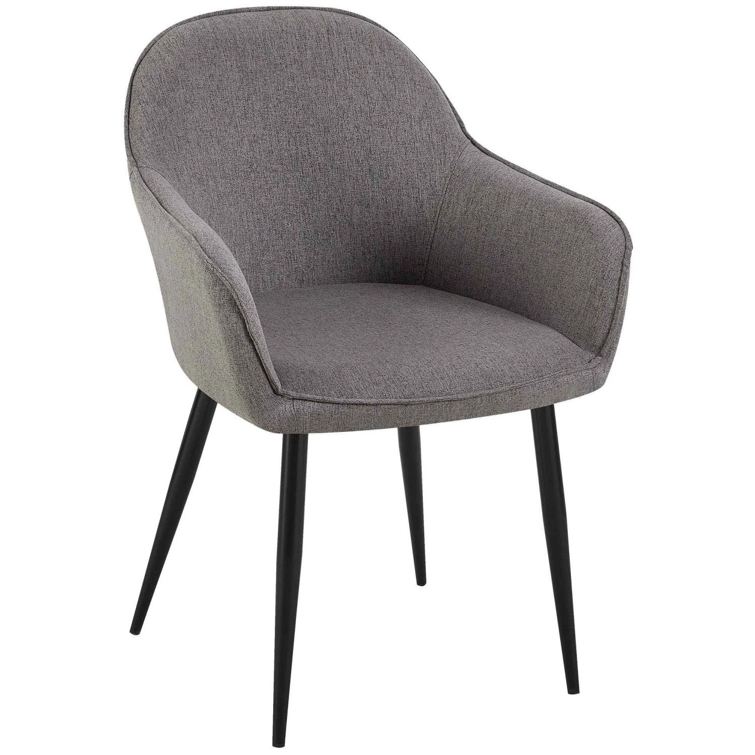 DELUKE Esszimmerstuhl GENIM Stoff Dunkelgrau 60x60x84cm Essstühle Esszimmerstühle Küchenstühle Wohnzimmerstühle
