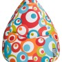 Bunter Sitting Point Sitzsack Malibu mit Kreismuster, 220 l, türkis, rot, orange und grün.