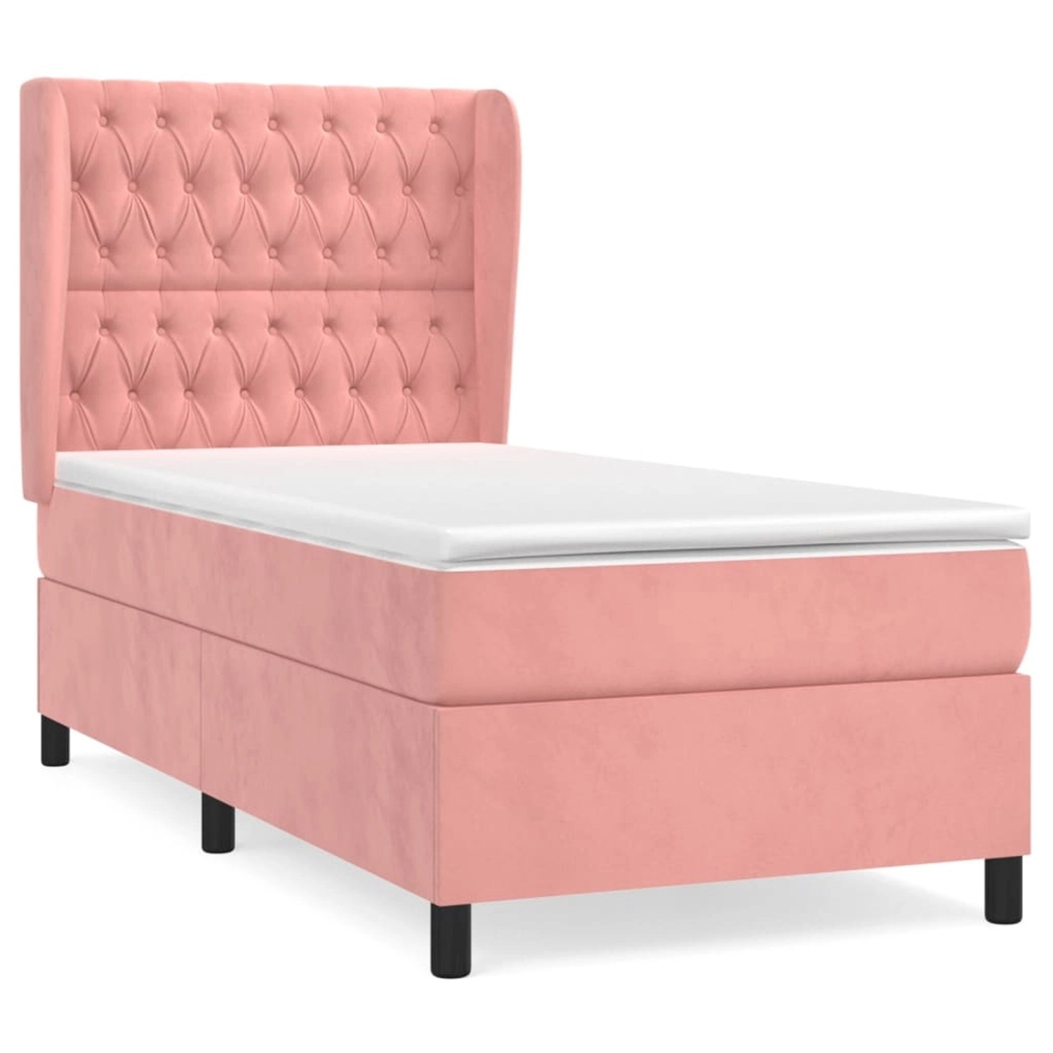 vidaXL Boxspringbett mit Matratze Rosa 100x200 cm Samt1378724 günstig online kaufen