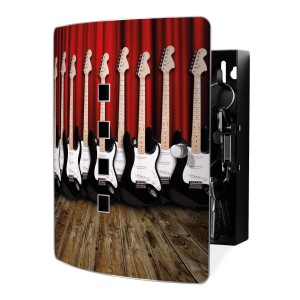 Banjado Schlüsselkasten aus Edelstahl mit E-Gitarren Motiv für 10 Schlüssel.