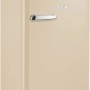 Severin Tischkühlschrank RKS 8833 im Retro-Design, creme-farbener Minikühlschrank mit Chromgriff.