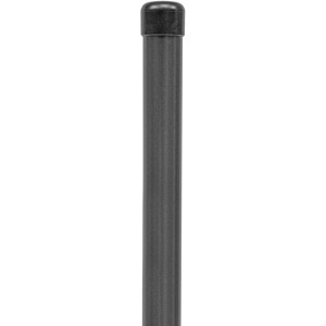 Zaunpfosten, Anthrazit-Metallic, 122,5 cm, mit Kunststoffkappe für Zaunbau & Sichtschutz.