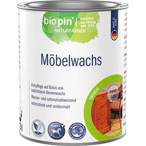 Dose biopin Möbelwachs farblos 0,75l für Holzpflege und Möbelbehandlung.