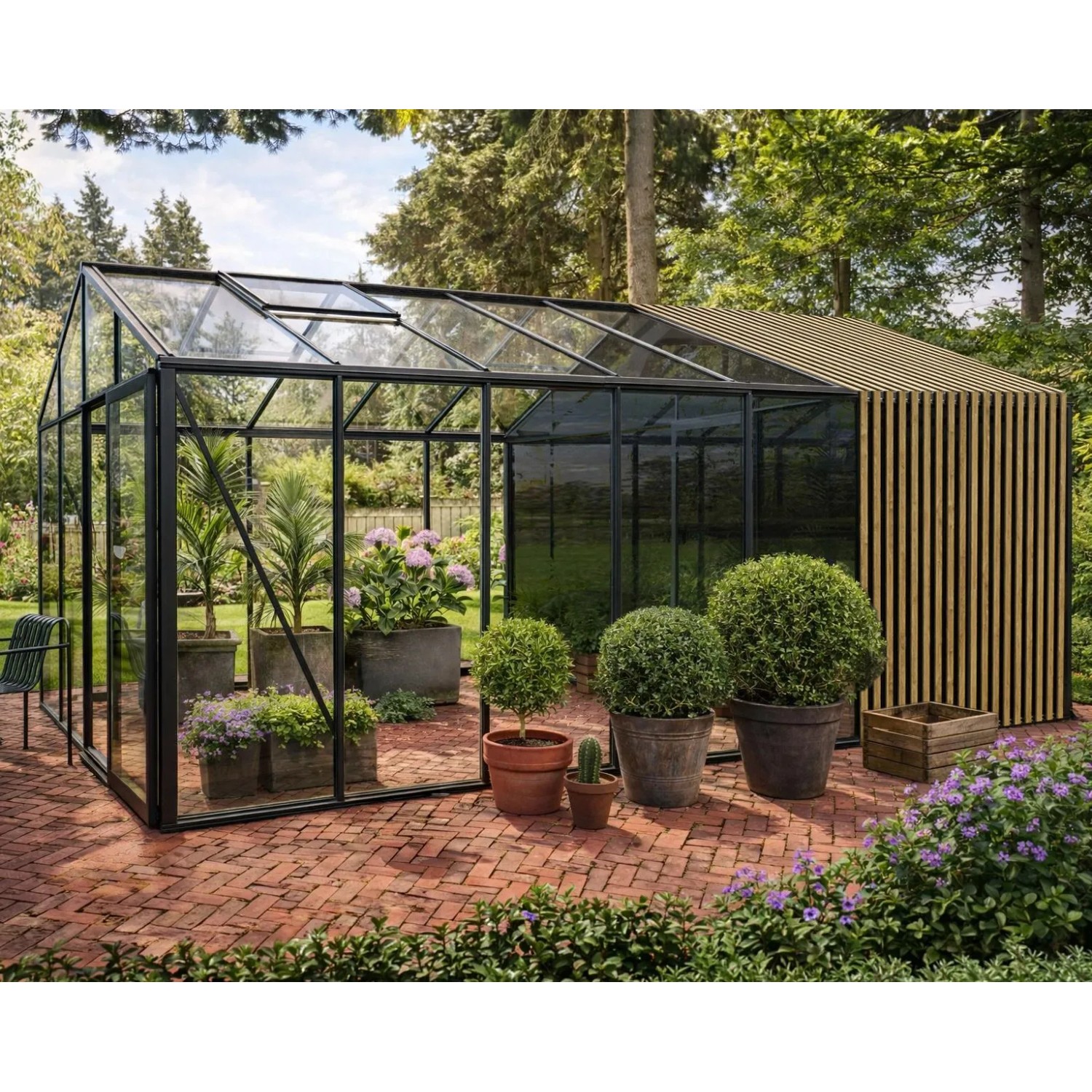 Bloomcabin Premium-Qualität Gewächshaus Klassik mit Mittlerem Integriertem Stauraum mit Accoya-Fusion GHCMSAF13