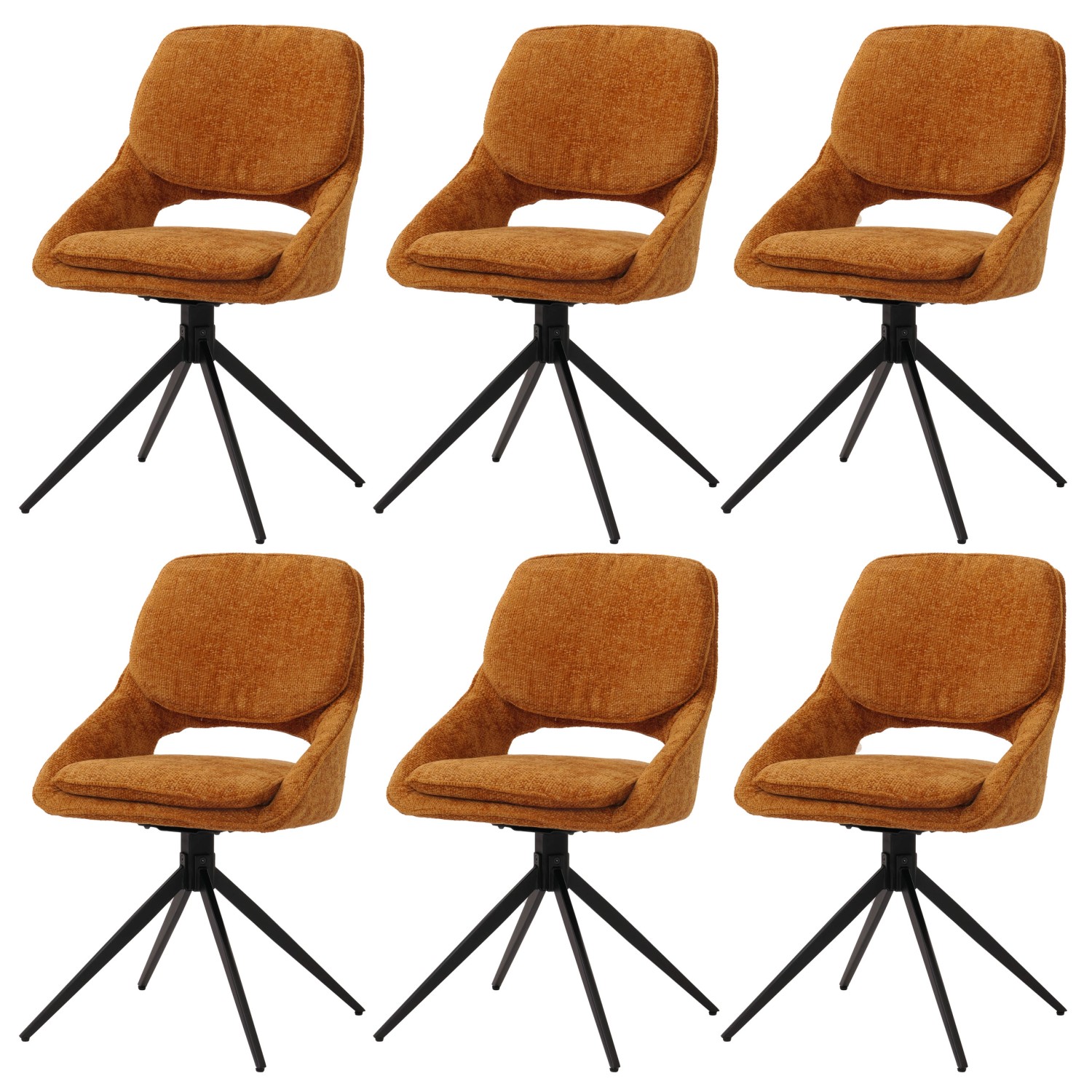 MCW Esszimmerstuhl N73 6er-Set Ocker-gelb günstig online kaufen