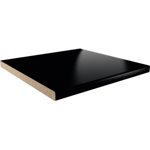Schwarze Getalit Arbeitsplatte, 60 cm breit, als Meterware für die Küche.
