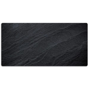 Schwarze Tulup Schreibtischunterlage in Steinoptik, 120x60 cm, für Bürobedarf.