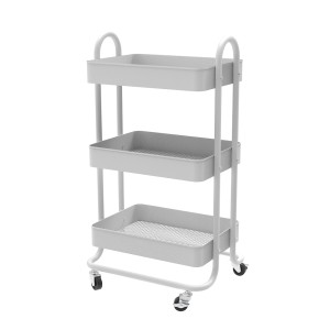 Vicco Rollregal Tron, rollbare Küchen-Minibar in Weiß, 46x79 cm.