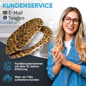 Sanilo WC-Sitz Leopardenfell mit Absenkautomatik. Toilettendeckel aus Holz mit Tiermuster.