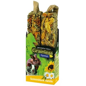 JR Farm Grainless Farmys Sonnenblume-Kamille Nagerfutter, getreidefreier Snack für Nager.