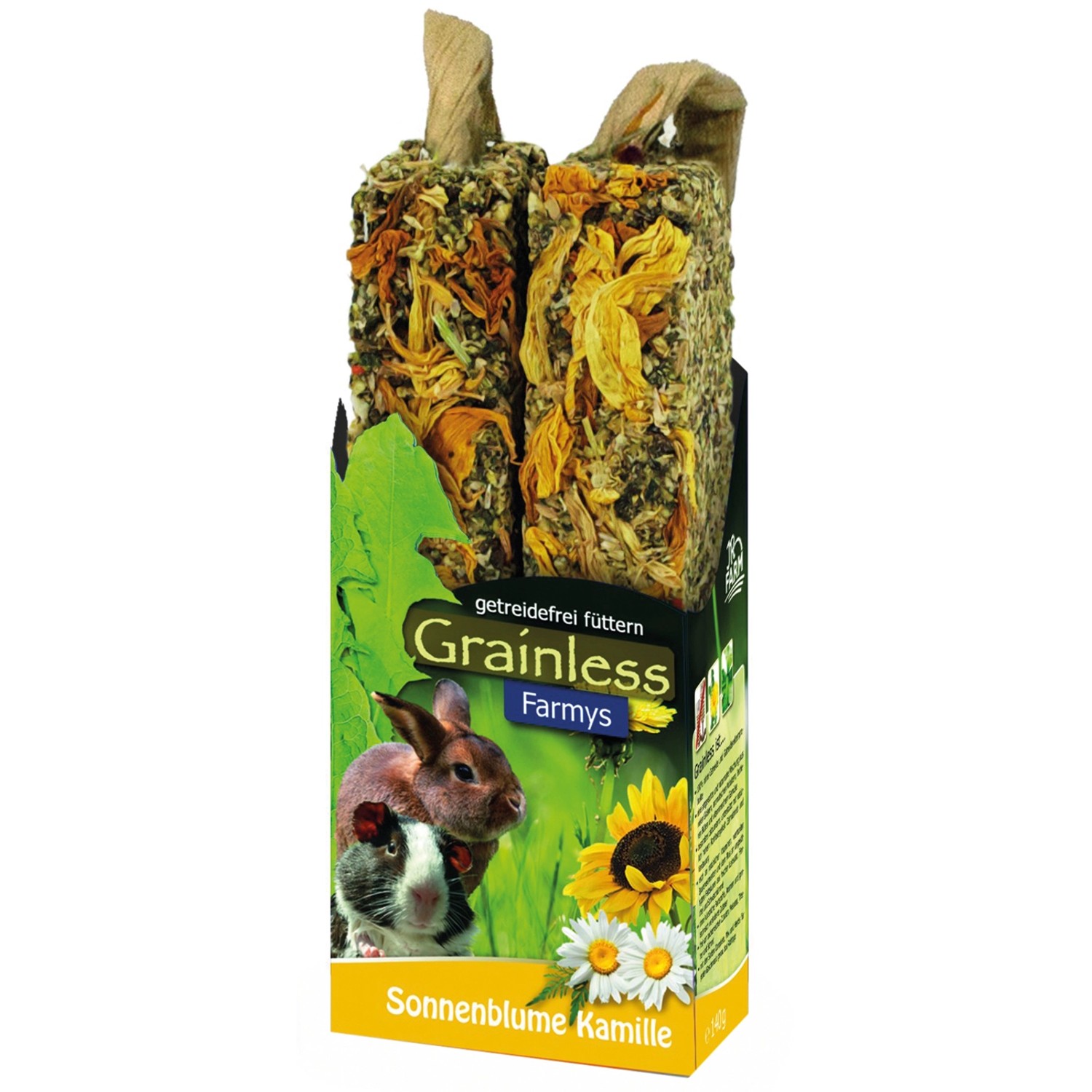 JR Farm Nager-Ergänzungsfutter Grainless Farmys Sonnenblume-Kamille 140 g