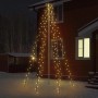 ECD Germany Fahnenmast-Lichterkette mit 192 warmweißen LEDs als Weihnachtsbeleuchtung im Garten.